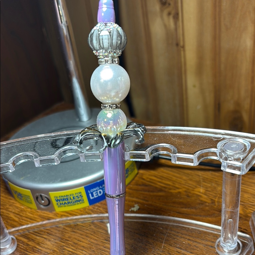 Elegant Purple Beaded Pen